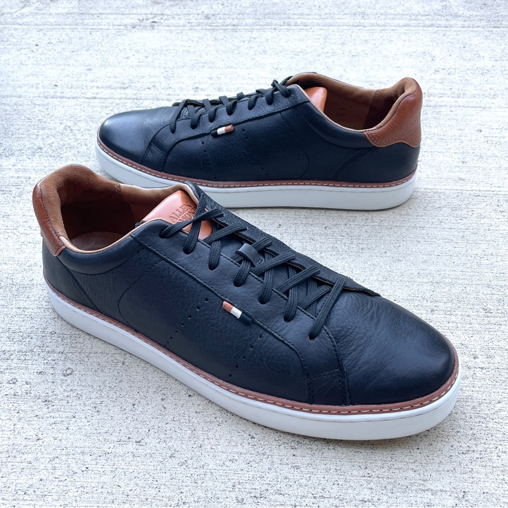 Allen Edmonds Alpha Black & Tan Full Grain Leather Low-Top Sneakers Men’s 12